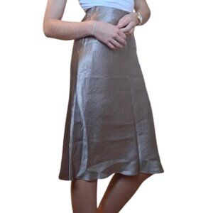 Babaton Satin Slip Skirt Taupe Brown Size 0 Aritzia